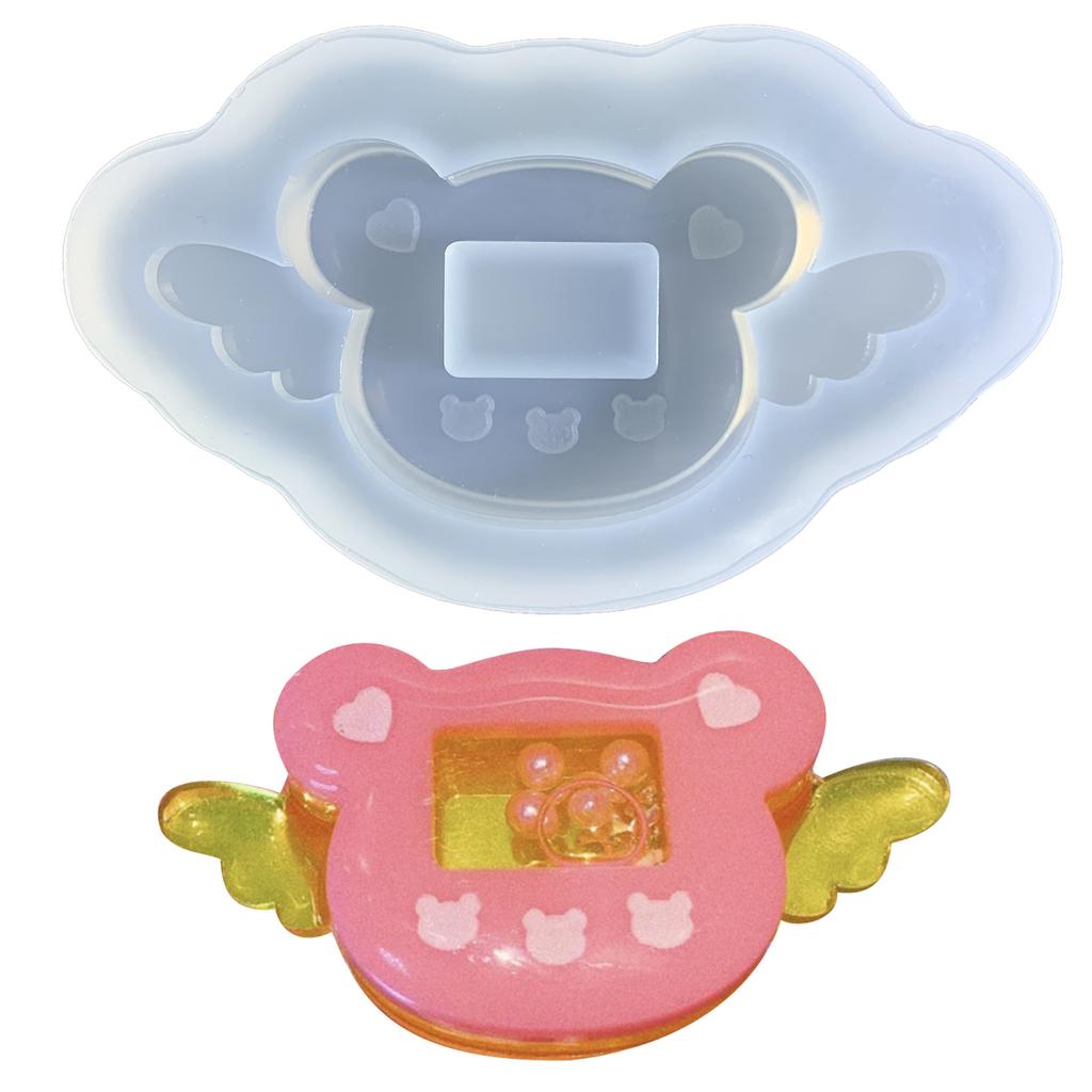DIY Angel Bear Bowknot Ornament Quicksand Silicone Epoxy Mold DIY Keychain Pendant Jewelry Craft Mould for Birthday Gift