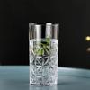 315ml/340ml Creative Wine Glass Transparent Long Drinking Cup Latte Coffee Mug Carved Glass Cup Bar Elegant Juice Beverage Cups
