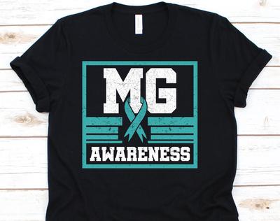 MG Awareness Shirt, Myasthenia Gravis Awareness T-Shirt For MG Warrior Fighter Survivor, I Wear Teal Ribbon Gift For Men Women