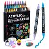 Acrylic Marker 36/60 Colors Dual Tip Paint Pens for Rock Wood Canvas Glass Ceramic Art Supplies