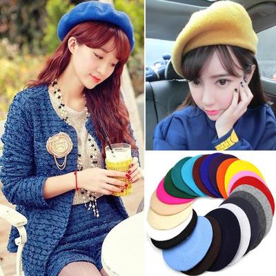 Fashion Women Elegant Beret Wool Cap Warm Berets Hat Beanie
