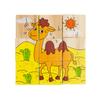 Klocki Drewniane Puzzle Układanka Zwierzęta 6W1 Zoo 9 Elementów Dzieci