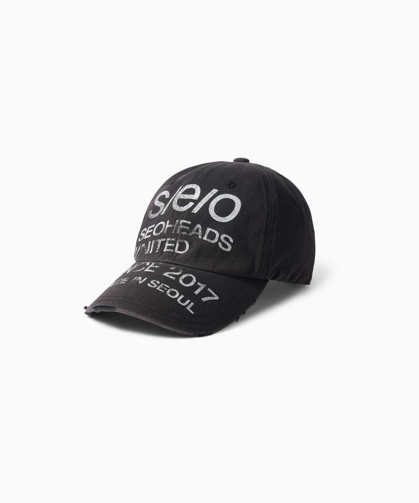 SIO Distressed Vintage Cap Black