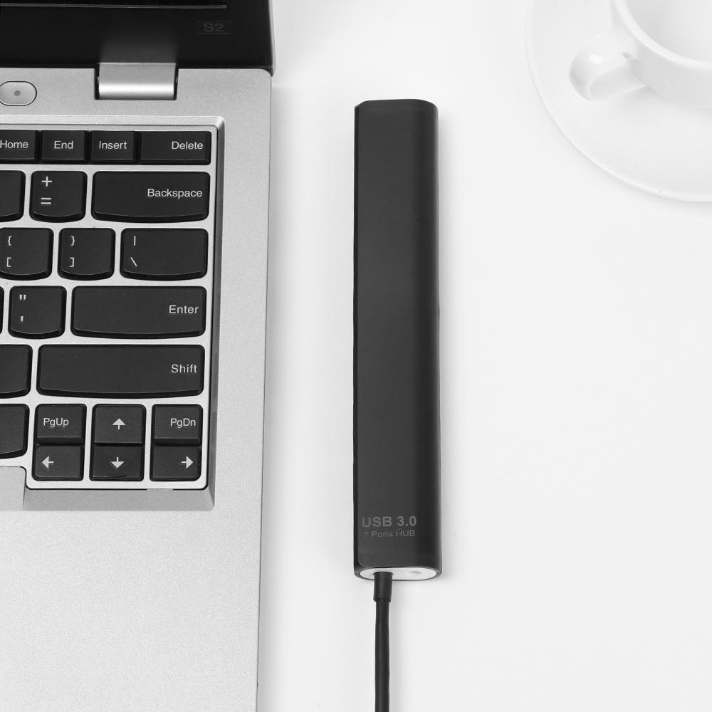 Externer Highspeed-USB-3.0-Hub mit 4/7 Ports, USB-Expander, individueller LED-Netzschalter