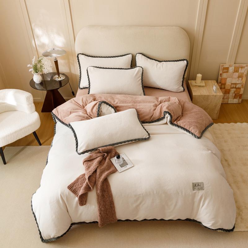 Winter Milk Velvet Quilt Duvet Cover Bedding Thicken Bed Quilt Cover Double Bed Cover Queen King Comforter Cover Bed Linen