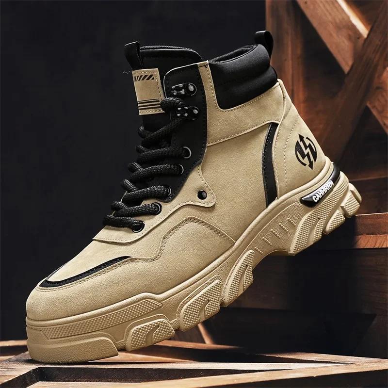 Fashion Boots Men Outdoor High Top Shoes Sneakers Men Ankle Motorcycle Boots For Men Classic Platform Sneakers Male