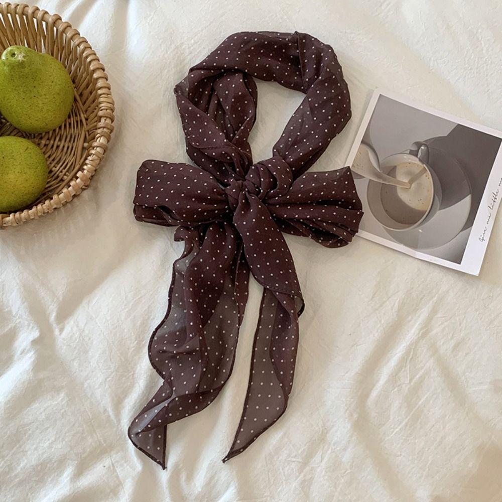 Printed Polka Dot Scarf Ribbon Long Scarves Retro Scarf Headband Dressing Decoration