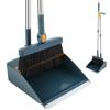 Stainless Steel Broom Dustpan Set Plastic Upright Broom Dustpans with Long Handle Heavy Duty Dustpan Broom Combo Set Portable