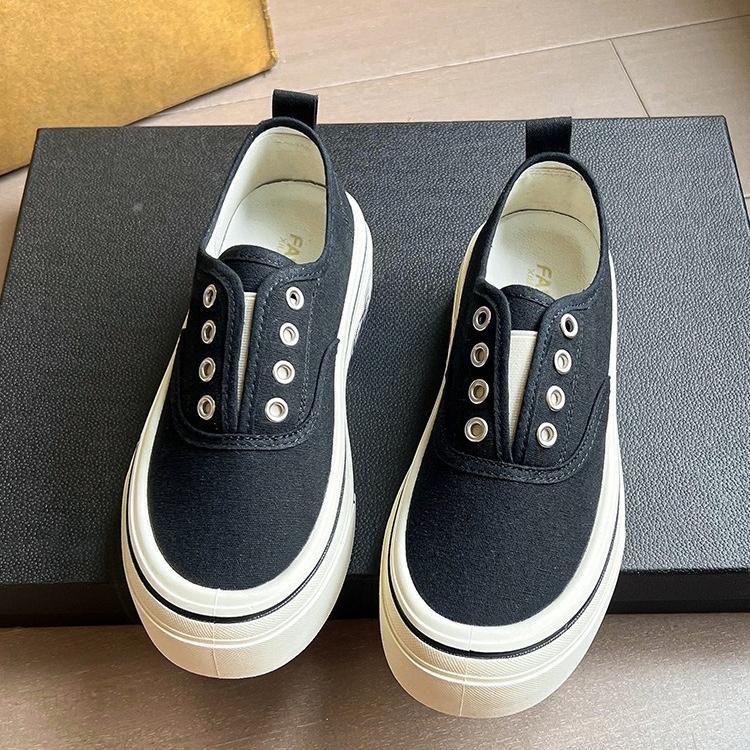 Retro Thick-soled Canvas Shoes Casual Breathable Women's Shoes for Spring and Autumn