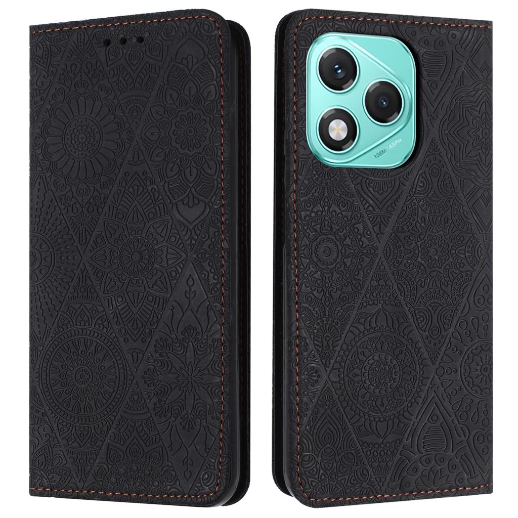 For Honor 400 Lite 5G Case Imprinted Flower Wallet Stand Leather Phone Cover