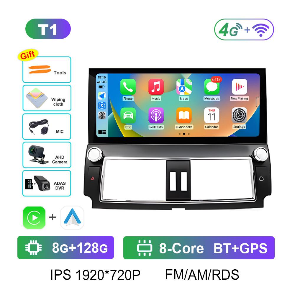 For Toyota Prado 2014 GPS Navigation Android Intelligent System Car Multimedia Video Radio Player Wireless Carplay Touch Screen