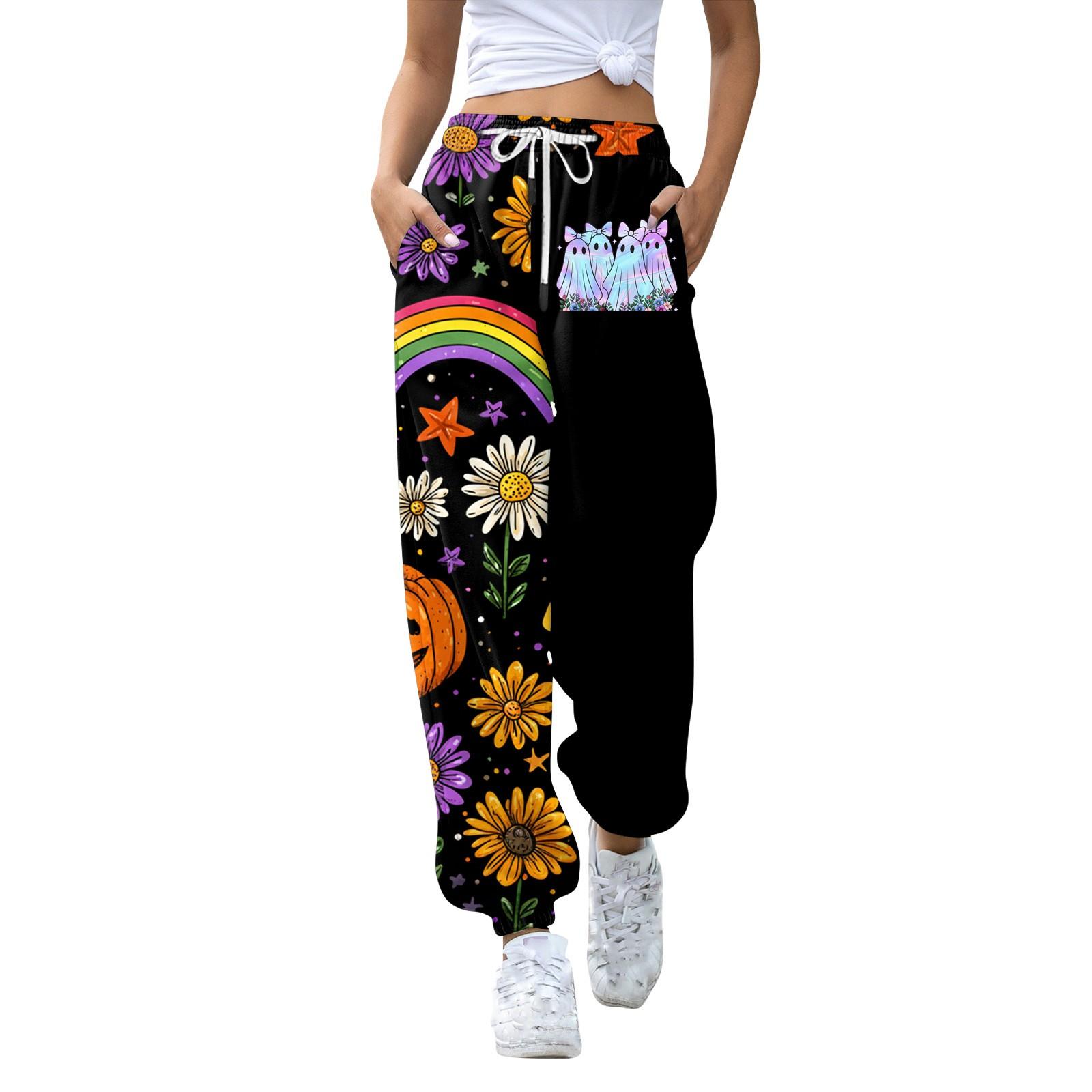 

Женские повседневные модные спортивные штаны с принтом на Хэллоуин, повседневные брюки M