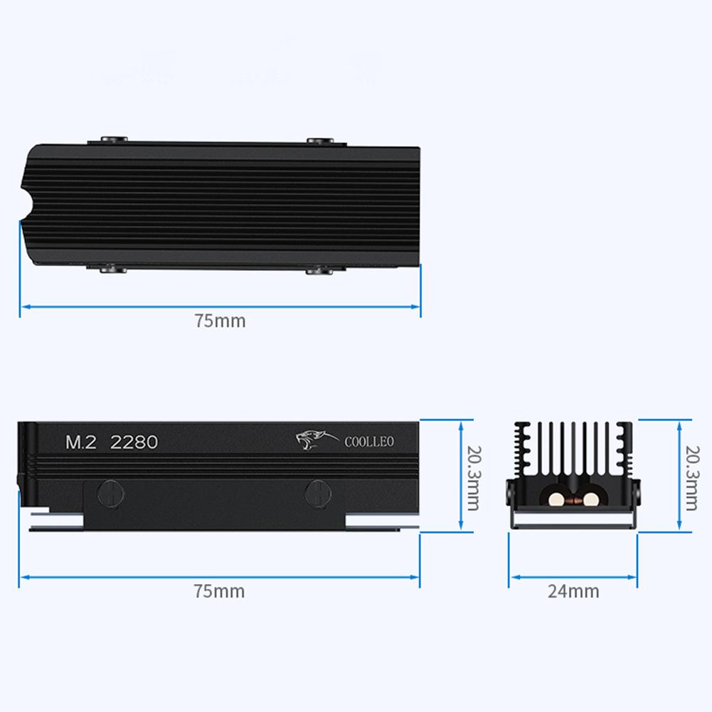 M.2 SSD-Kühlkörper mit thermischem Silikonpad M.2 SSD-Kühler Solid State Drive-Kühler für M.2 NVMe 2280 SSD