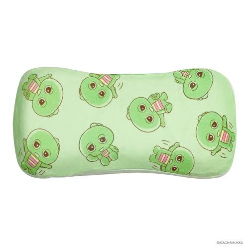 MORIPiLO Memory Foam Cushion Lumbar Pillow - Gachapin & Mukku (Gachapin Mini Relax Pillow) - Soft and Gentle On Skin - Plush Toy - Nap Pillow - Green