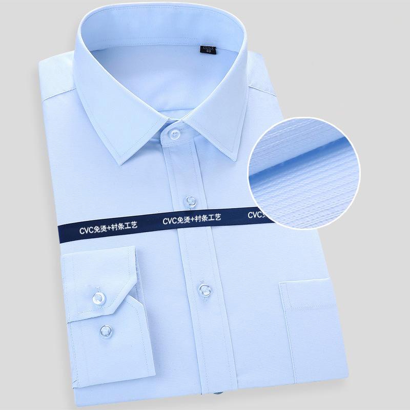 Camisa de Vestir de Manga Larga para Hombre 100% Algodón de Alta Calidad Nueva Lisa para Hombre Talla Grande Corte Regular Rayas Camisa de Negocios Blanco Azul 8XL