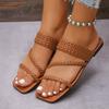 Fashion Sandals Women Beach Ladies Summer Casual Retro Colour Blocking Beach Non Slip Outside Wear Large Size Soft