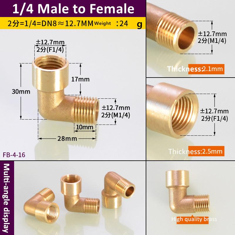 1/8" 1/4" 3/8" 1/2" 3/4" 1" Innengewinde x Außengewinde 90 Grad Messing Winkelstück Rohrfitting Verbinder Kupplung Für Wasser Kraftstoff Kupfer Adapter