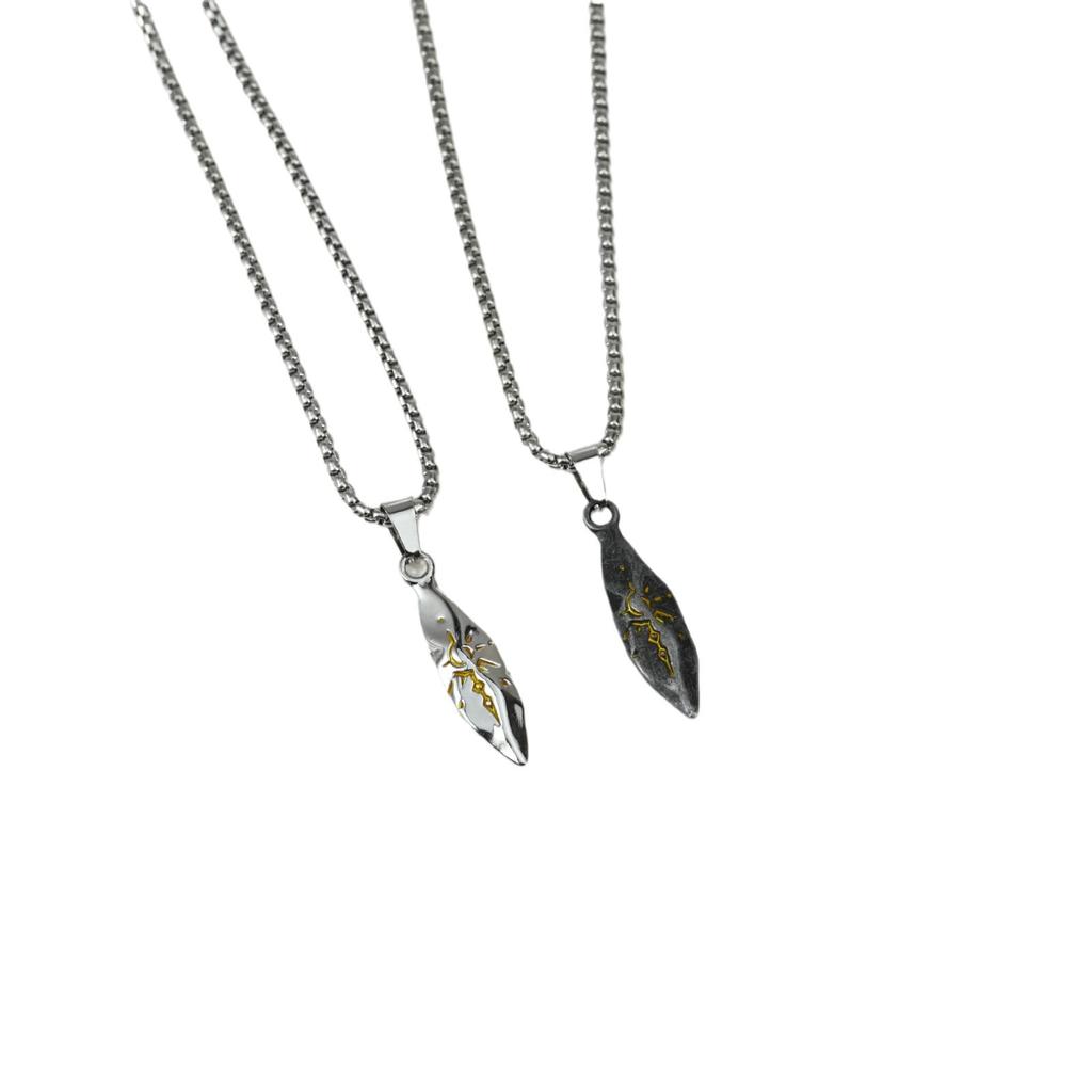 Vintage Wishing Stone Necklace Trendy Men'S Personality Neutral Wind Meteorite Color Matching Pendant Cool Men'S Hip Hop Sweater Chain