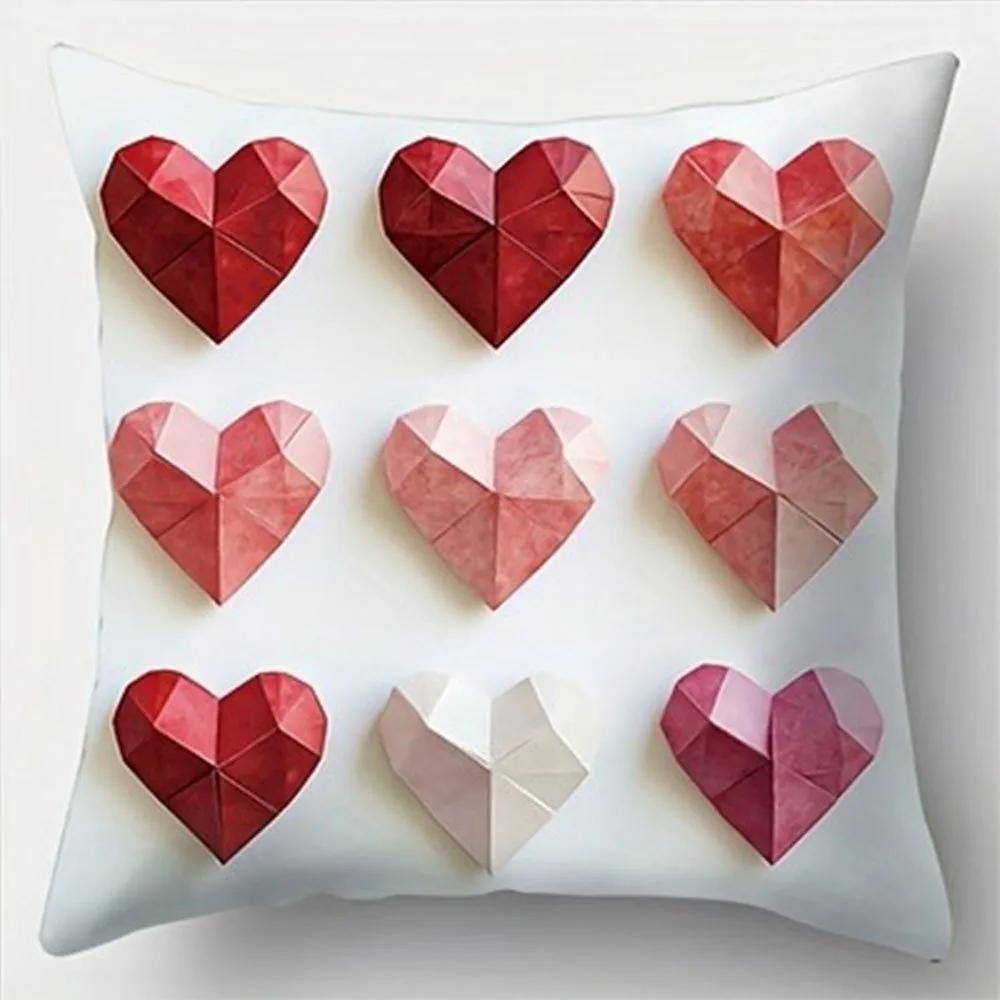 Love Theme Creative Pattern Home Decor Pillowcase Living Room Sofa Polyester Cushion Cover with Zipper