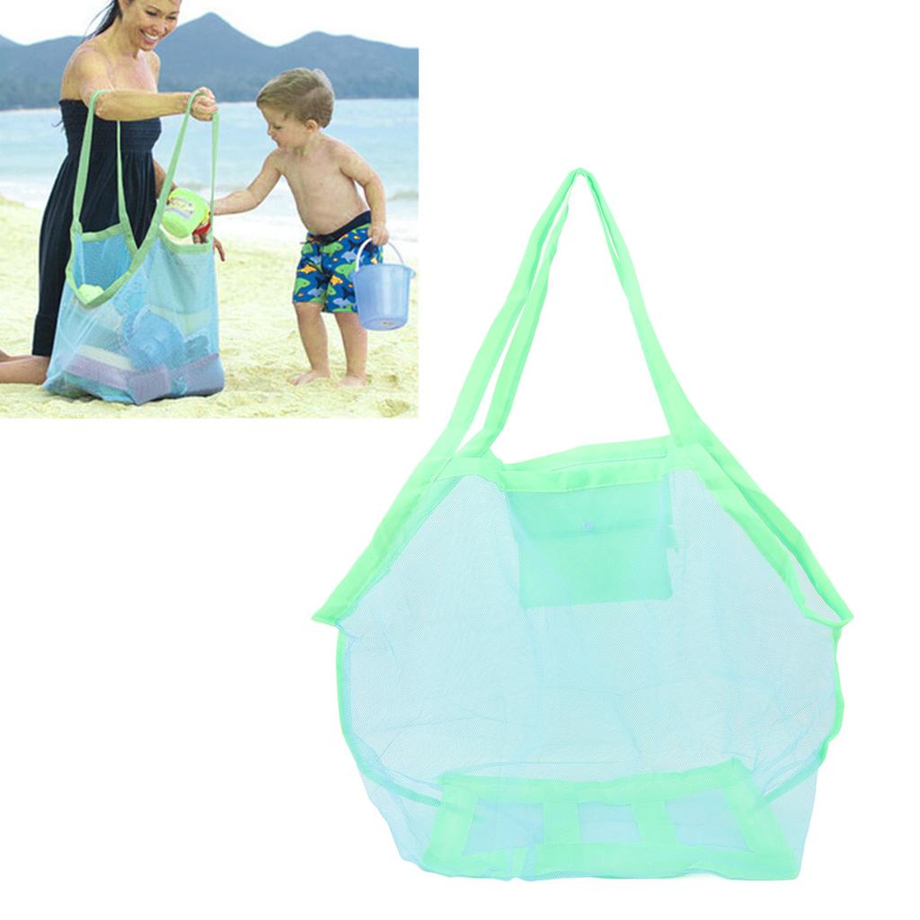Mesh Beach Bag Multipurpose Large Capacity Foldable Beach Toy Bag for Beach Pool Outdoor Travel Gym