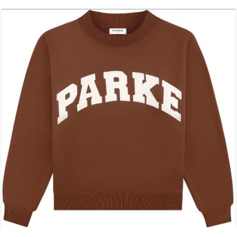 Lente 2026 PARKE Dames Crewneck Katoenen Sweatshirt met Letterprint - Casual Losse Top