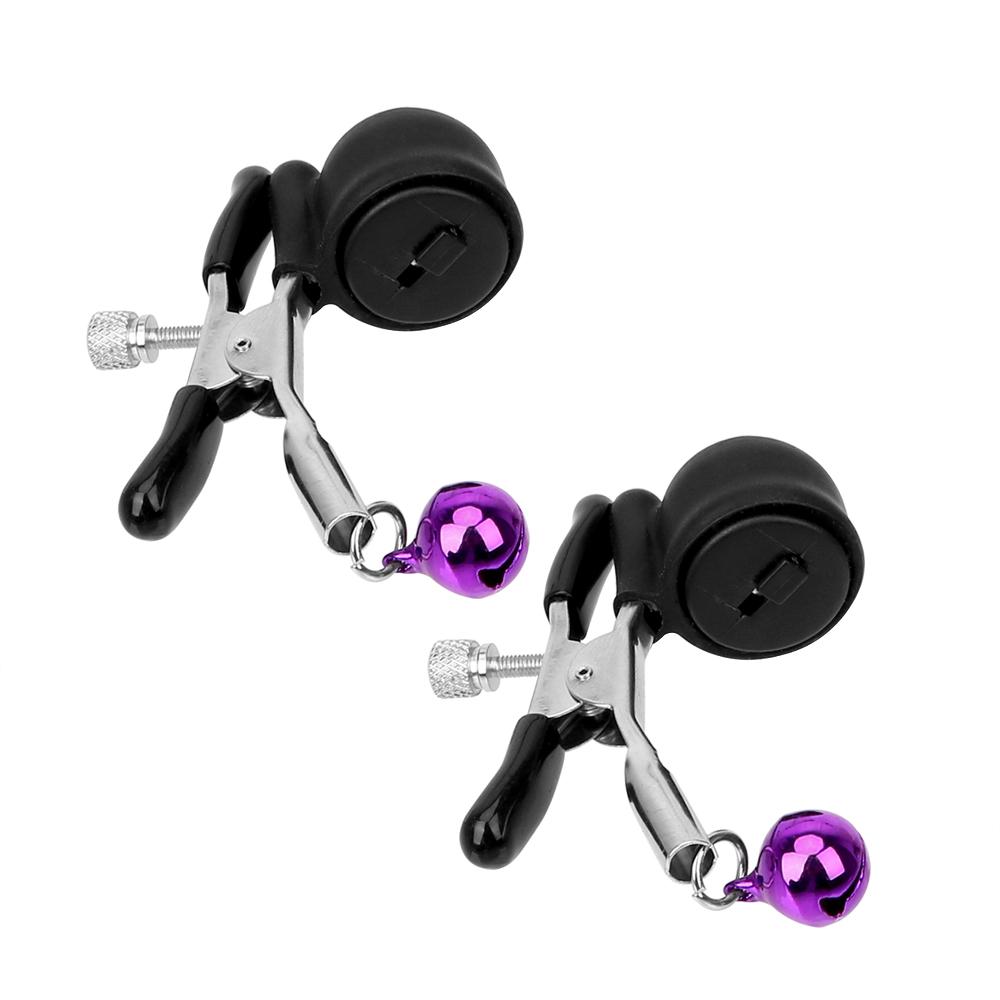 Free Custom Box - Flirting Vibrator Nipple Clamps Breast Stimulator With Bell Vibrating Clip Sex Toys for Women Couple