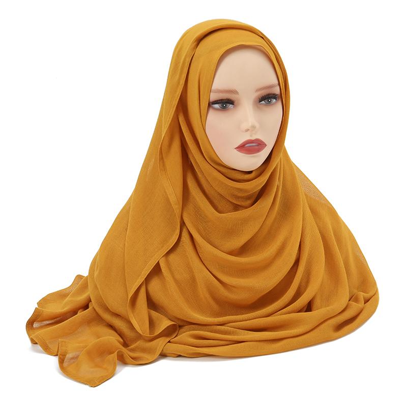 New Solid Cotton Viscose Hijab For Women Muslim Scarf Big Size Shawls Foulard Islam Head Wraps Headscarves Ramadan Scarf Bandana
