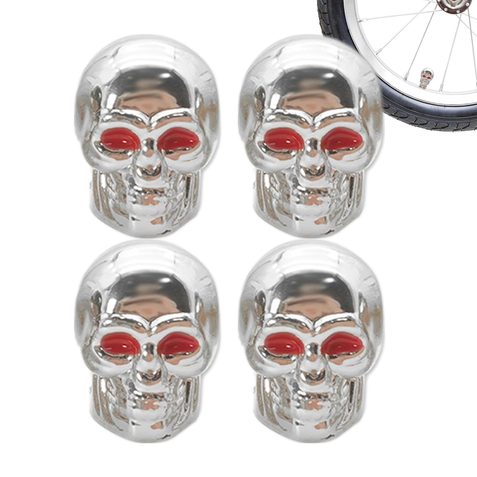 

Yoryu Skull Tire Valve Cap,Skull Valve Stem Cap,4pcs Skull Motorcycle Valve Stem Caps | Please refer to the description серебряный