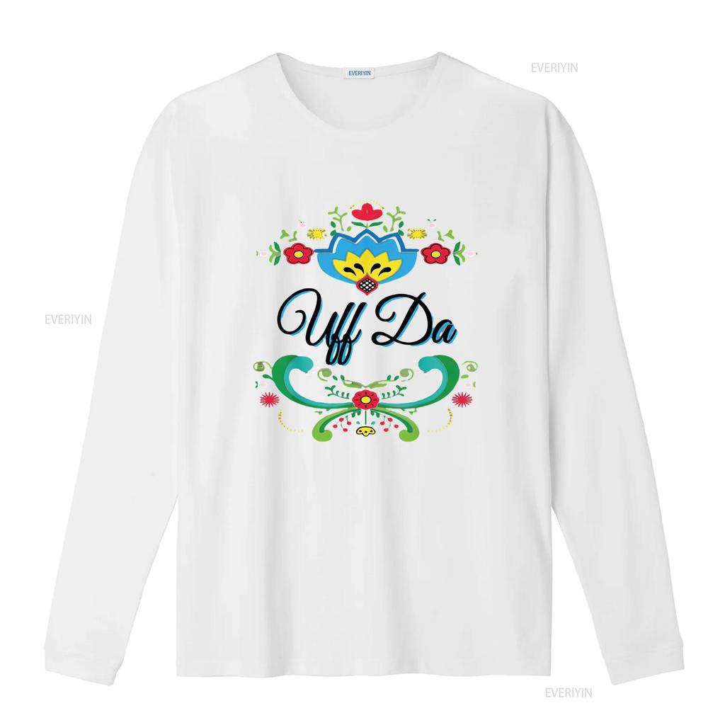 Womens Uff Da Norwegian Rosemaling Funny T Shirt Vintage Washed Unisex Graphic Top For Everyday Wear Soft Streetwear
