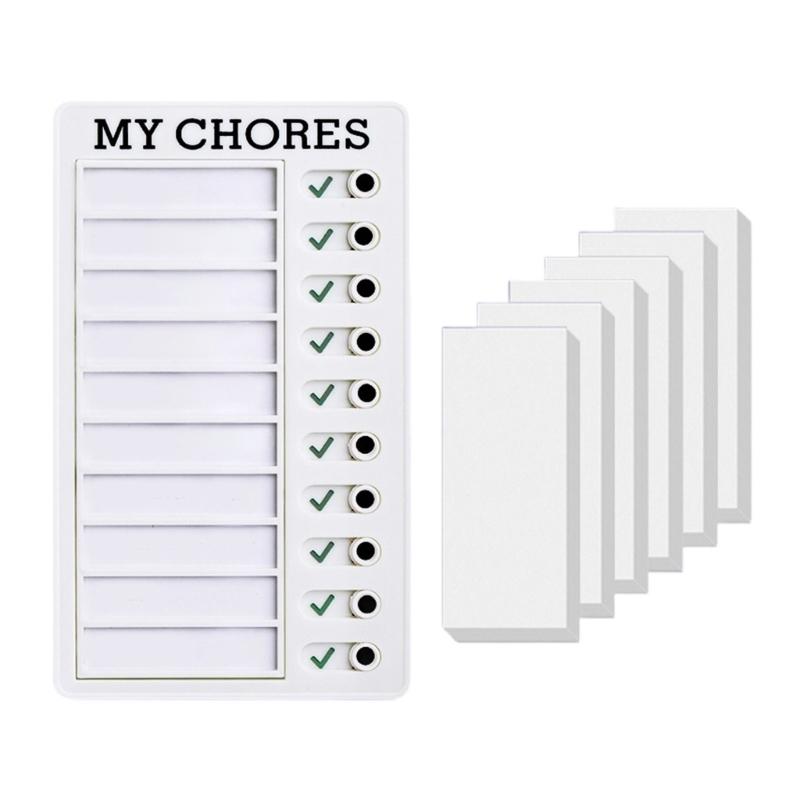 

Kid Chore Chart Portable Routine Checklist Board for Daily Routine Planning, Schedule Checklist Board with 60 Cardstock 1