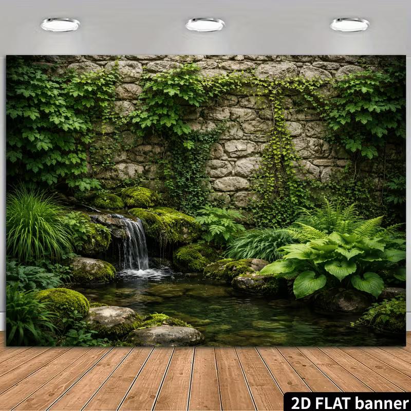 2D Rough Stone Wall Ivy Creek Garden Wall Tapestry 47.2x31.5inch/120*80cm
