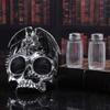 Decorative Skull Seasoning Box Rack Unique Beverage Stand Kitchen Accessory Seasoning Box Holder Resin Texture for Home