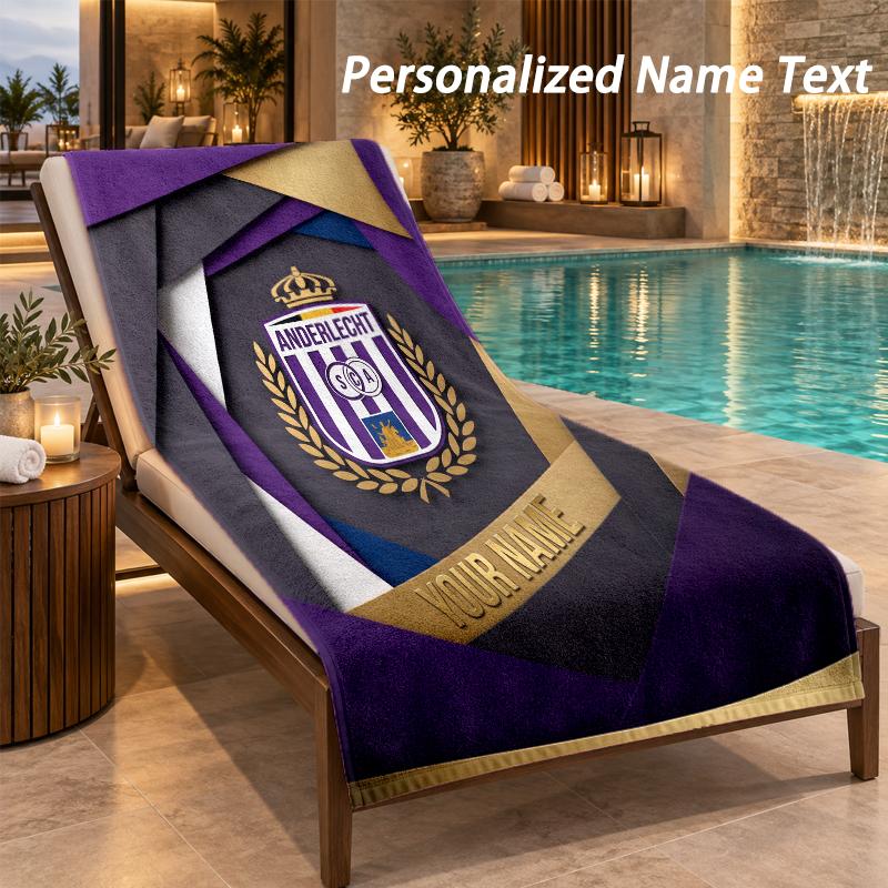 Custom Text Anderlecht FC Print Beach Towel Large Towel For Home Bathroom Beach