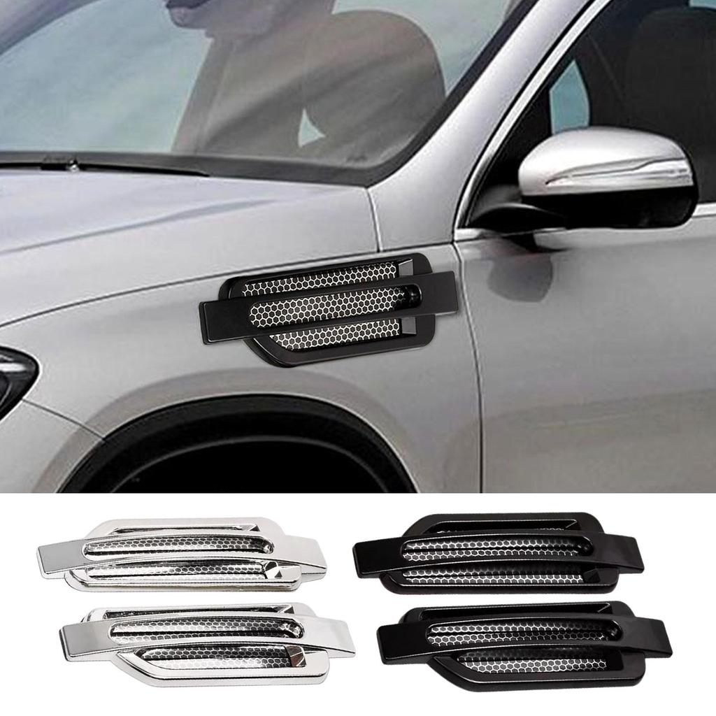 Air Vent Car Exterior 2 Pieces Air Flow Intake Trim Side Vent Decorative Decal Sticker For Vehicle Hood Bonnet Engine Truck