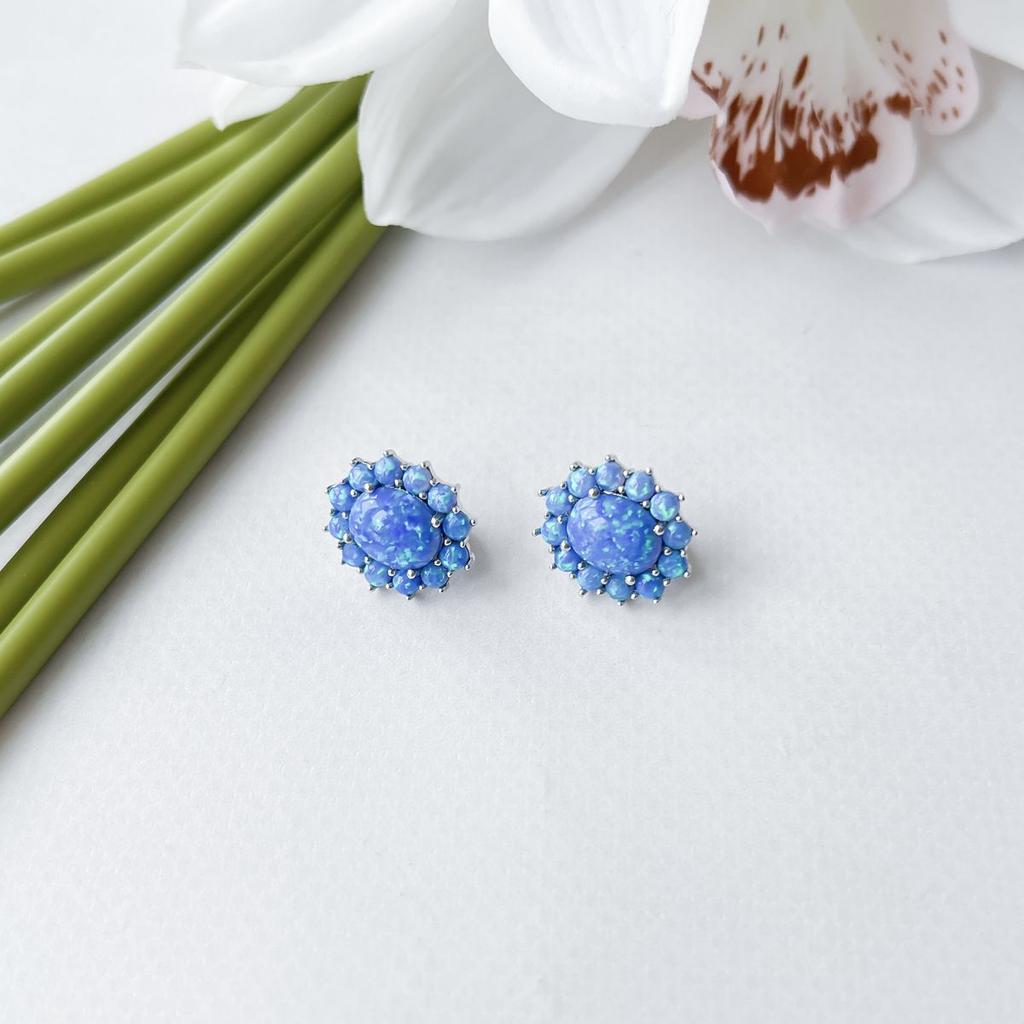 Silver Earrings with Opal 4.19ct (2151852)