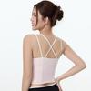 Cross-Border Women's Shockproof Sports Bra with Thin Straps & Color Block Design