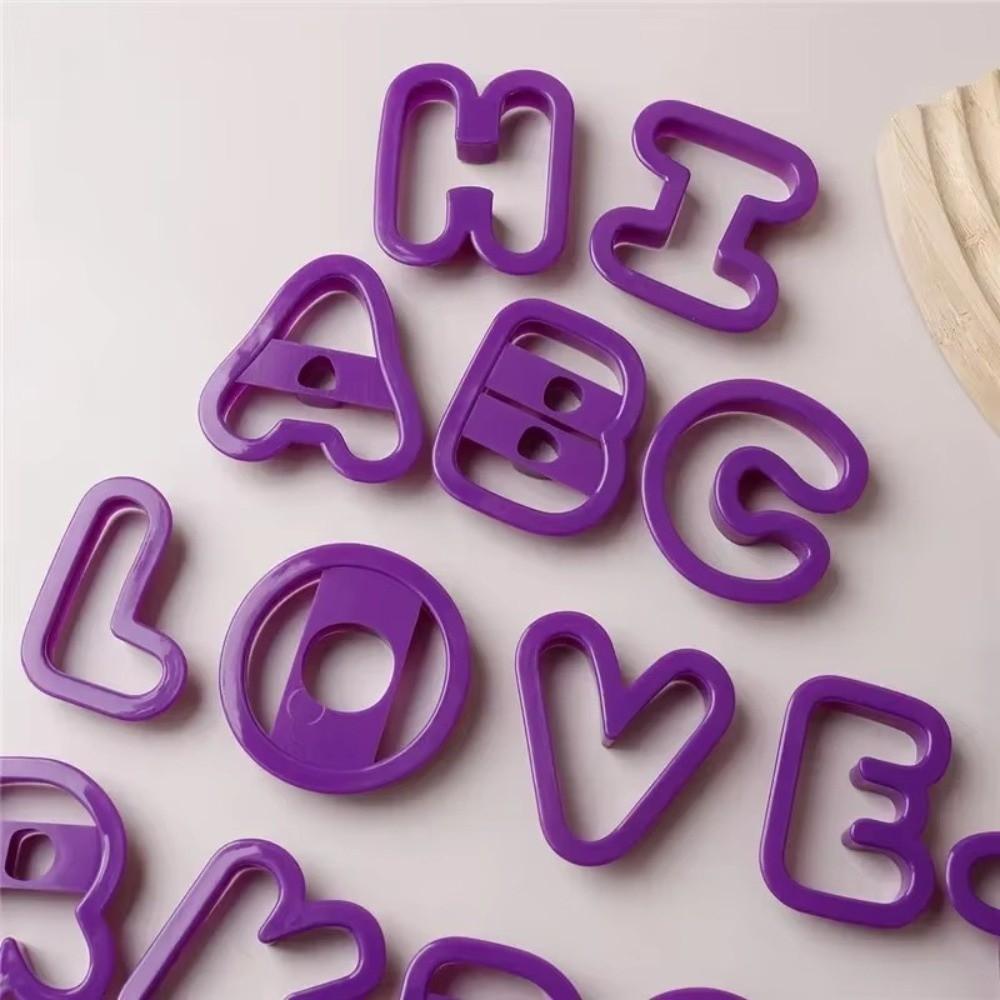 Plastic Material Alphabet Biscuit Cutters 26 Letters Set DIY Fondant Molds Home Kitchen Baking