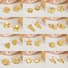 1 Pair Dainty Stylish 18K Gold Plated 304 Stainless Steel Pentagram Star Heart Bow Ear Post Stud Earrings For Women Gift