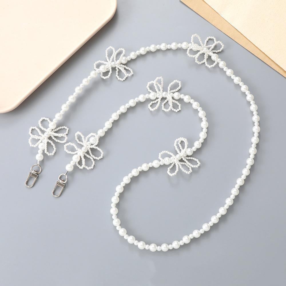 Bowkont Beaded Phone Chain Pearl Mobile Phone Crossbody Strap Beads Phone Lanyard  Keychain Pendant