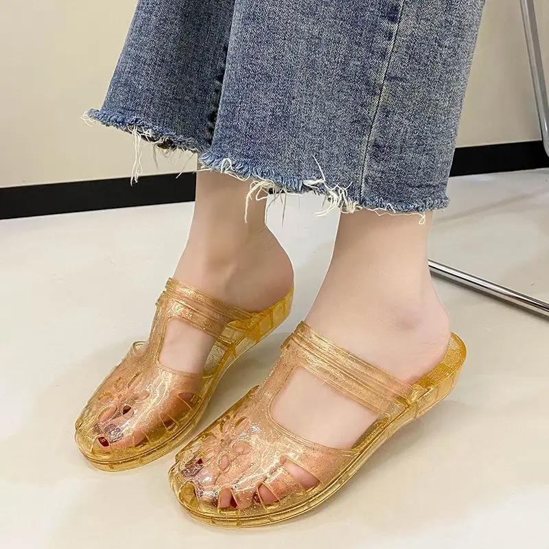 Fashion Crystals Shoes Outside Women's Slippers and Ladies Sandals Unique High Quality New Collection Shoe Clappers Fashion Style Slides