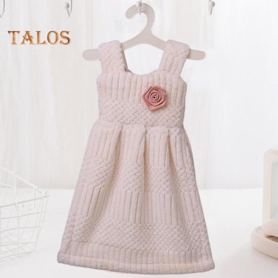 Hand Towel Princess Dress Shape Wipe Towel Soft Coral Fleece Hanging Towel for Home Kitchen Bathroom
