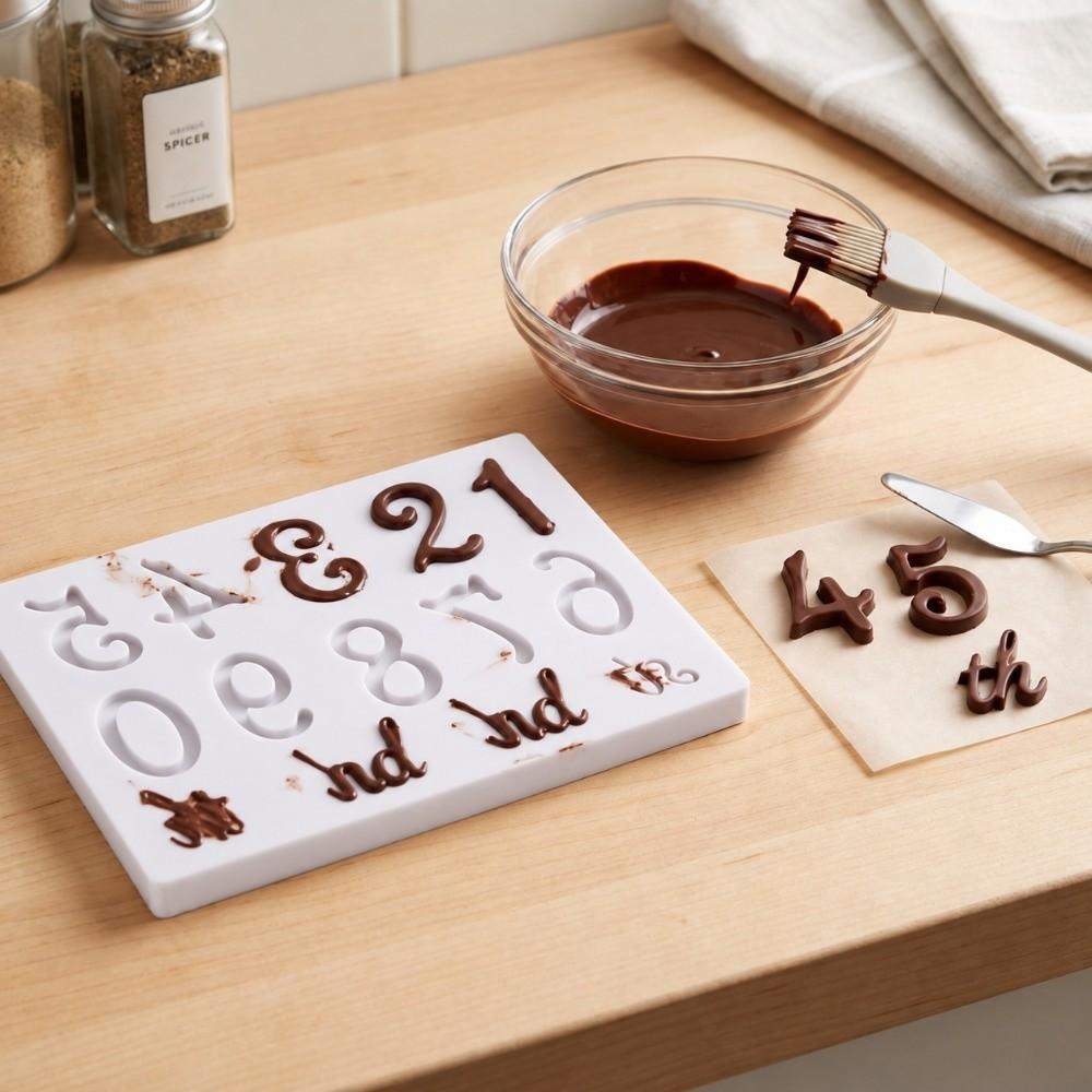 Silicone Number Letter Mold Letter Shape Clay Epoxy Resin Mold Fondant Baking Mold  Cake Decoration