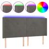 VidaXL Tête de Lit à LED Meuble de Chambre à Coucher Accessoire de Lit Double Tête de Cadre de Lit Intérieur Gris Foncé 3123829