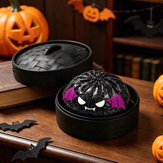 Angstlösungsspielzeug Halloween Knödel Quetsche mit Dampfgarer Box Kürbis Geist Fledermaus Gedämpftes Brötchen Sensorisch zur Stressbewältigung Partygeschenke Weicher Ball