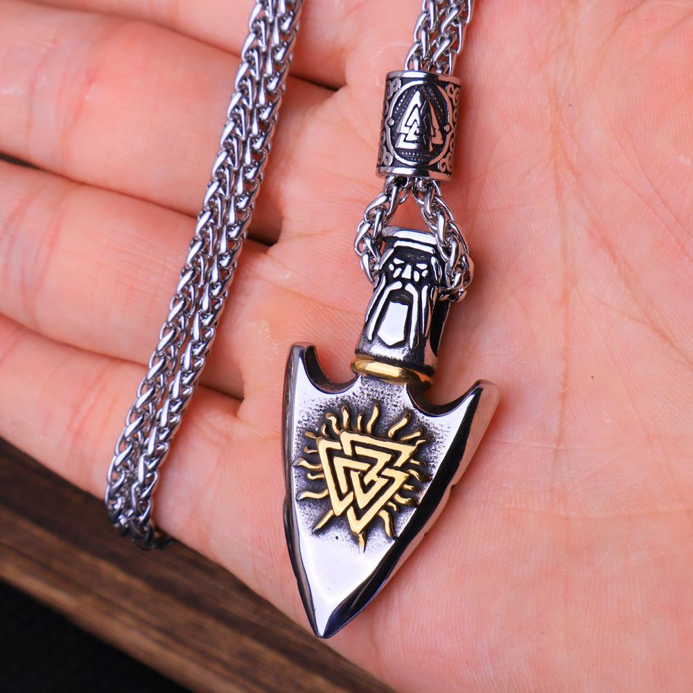 316L Stainless Steel Nordic Viking Vegvisir Necklace Pendant for Men Vintage Odin Compass Necklace Amulet Jewelry
