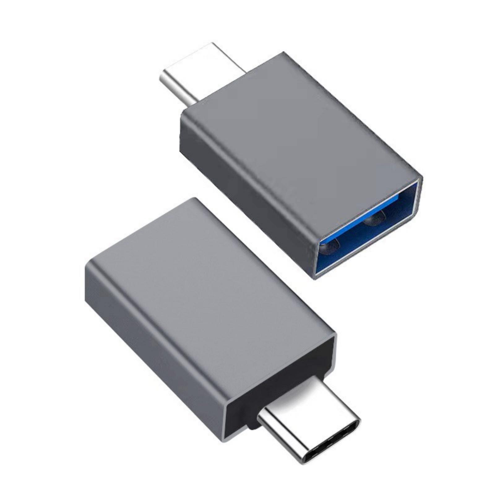 

2pcs USB C to USB Adapter Type C Male to USB3.0 Female OTG Converters for Seamlessly Connecting with Laptop Smartphone сірий