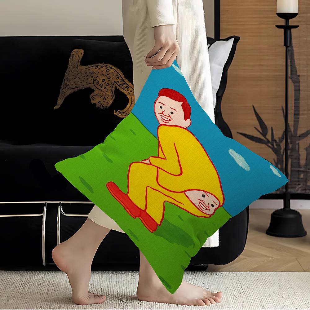 

Abstract Funny Joan Cornella Stitch Lucky Dragon Pillow Cover Sofa Cushion Cover Home Room Decoration Children Gift 12x12Inch