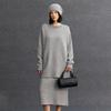 2025 Autumn/Winter Women's Cashmere Round Neck Loose Top and Skirt Set