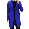 Men Formal Single Breasted Figuring Overcoat Long Wool Jacket Outwear Plus