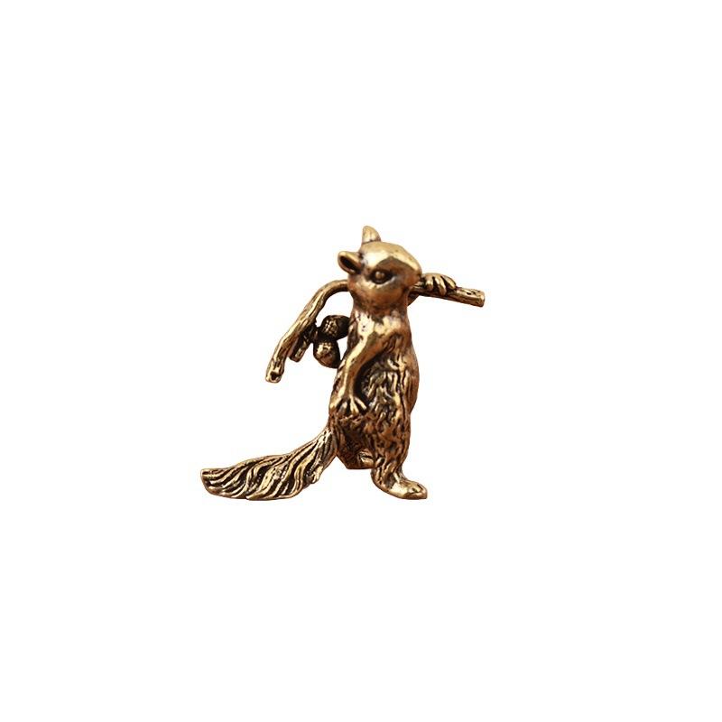 Винтажная латунная офисная настольная декоративная фигурка, анти-белка, бронзовая чайная фигурка, поделка, статуэтка из цельной меди, настольное украшение